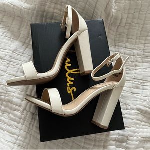 Lulus Taylor Off White Ankle Strap Heels Size 5